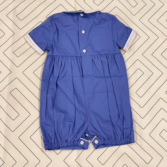 NWT Orient Express Smocked Christmas Romper - Picture 6 of 9